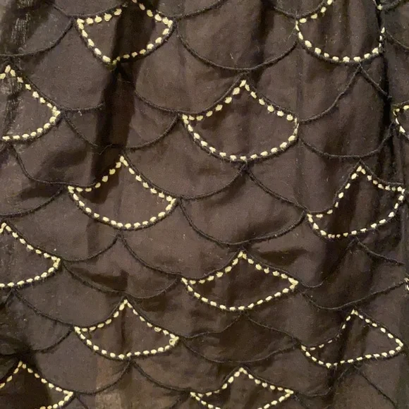 Anthropologie Meadow Rue Battenberg & Organdy mini dress in black white 6 - Picture 6 of 16